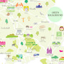 Illustrated hand drawn Map of Staffordshire art print by artist Holly Francesca.