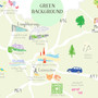Illustrated hand drawn Map of Leicestershire art print by artist Holly Francesca.