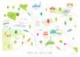 Illustrated hand drawn Map of Preston art print by artist Holly Francesca.