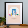 Couple Kissing Personalised Forever and Ever Wedding Art Print