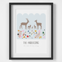 Personalised Deer Family Art Print