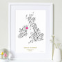 Personalised Couples Love Map Print - Any Country