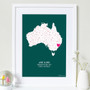 Personalised Couples Love Map Print - Any Country