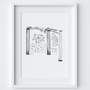 Botanical Pillar Drawing Framed Print