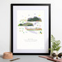 UK National Three Peaks Route Map Art Print
