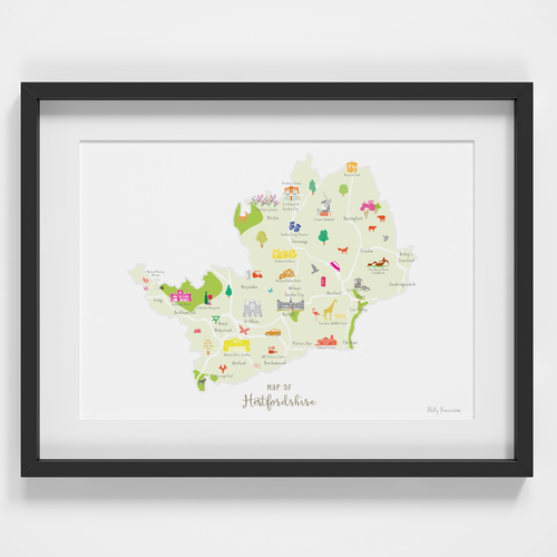 Hertfordshire Blank Outline Map 44158568 Vector Art At Vecteezy