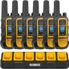 DeWALT DXFRS800 Heavy Duty Walkie Talkies - Pack of Six with Six Port Charging Station