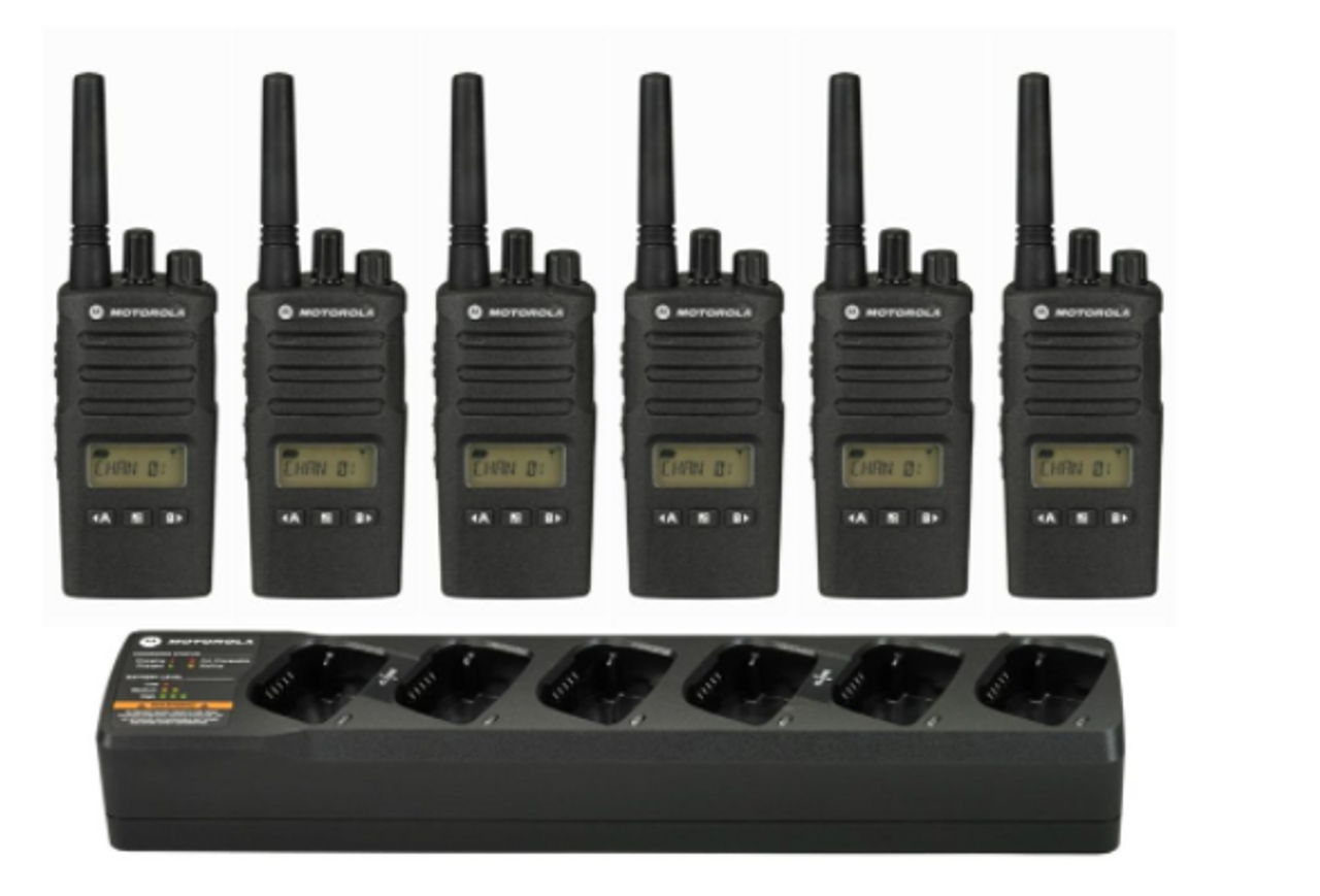 Motorola RMU2080d 2 Watt 8 Channel UHF Two Way Radio 6 Pack with MUC