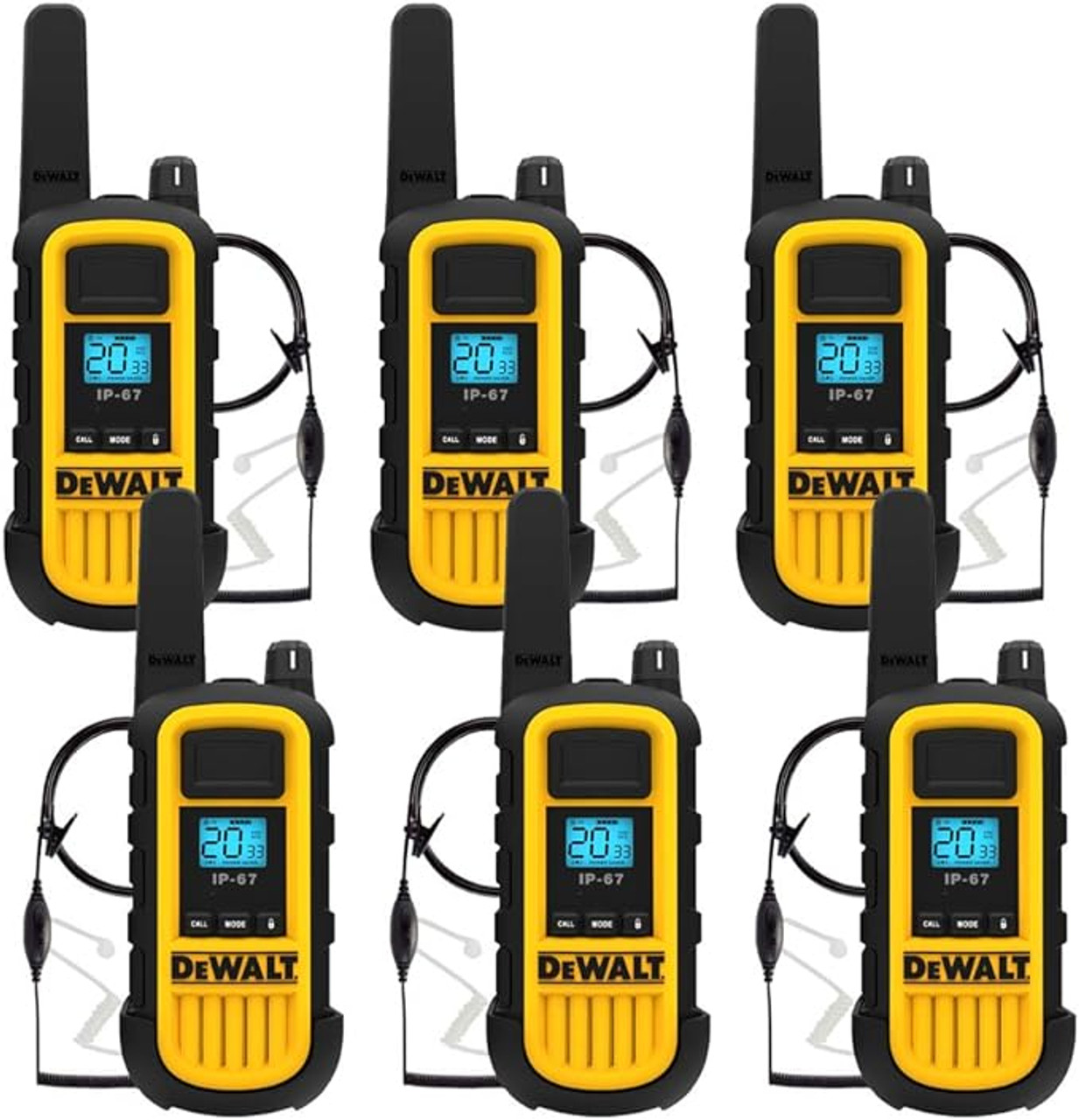 DeWALT 3DXFRS800-SV1 Bundle of Six Radios & Headsets