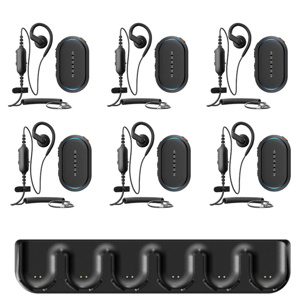 Motorola TLK25 WiFi wearable communication device with headset 6 Pack with Multi-Charger