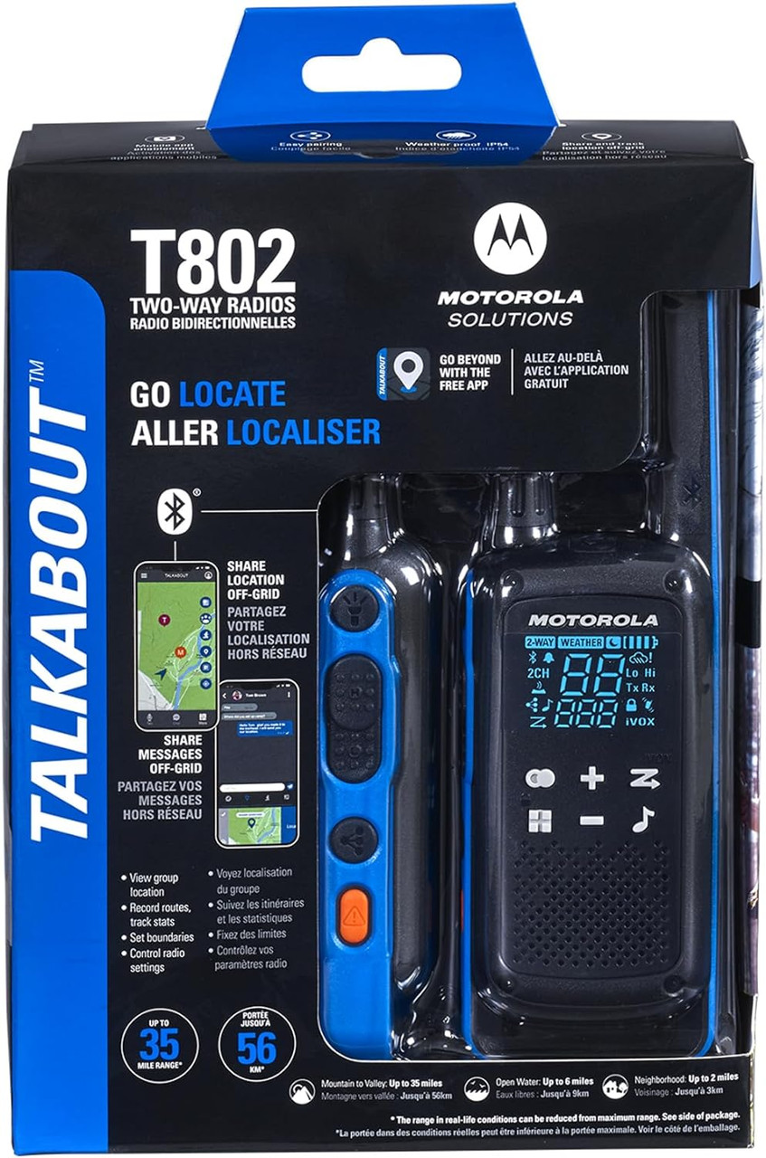 Motorola T800 Talkabout FRS Two Way Radio comes in a pair of 2.