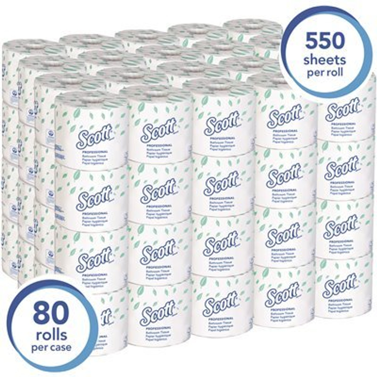 80 Individually Wrapped Rolls of Scott Toilet Paper 