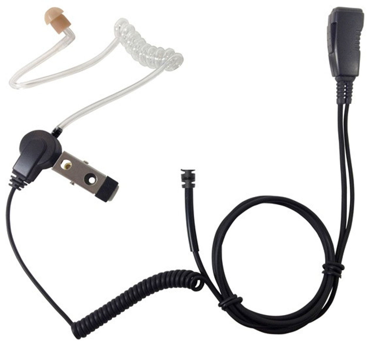 National 2 Way AT1W-H4 Surveillance Earpiece with In-Line Push to Talk Mic for Hytera Two Way Radios with 2 Pin Audio Accessory Ports