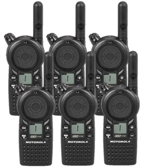 Motorola CLS1110 1 Watt 1 Channel UHF Two Way Radio Pack of 6 Radios