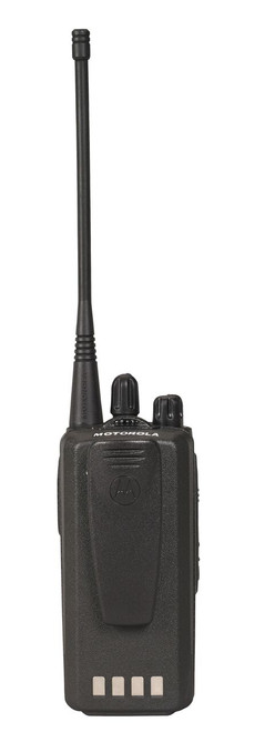 Rear view of Motorola CP185 UHF or VHF Two Way Radio