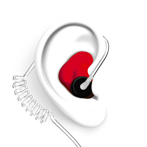 DECIBULLZ Red Custom Earplug for Two Way Radio Headsets