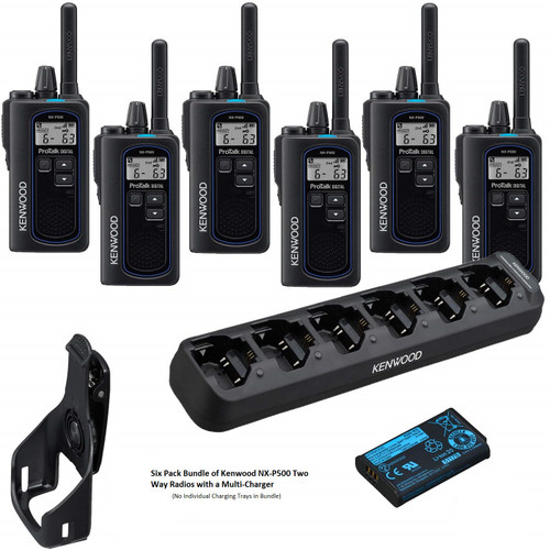 Kenwood NX-P500 Digital Two Way Radio Bundle of 6