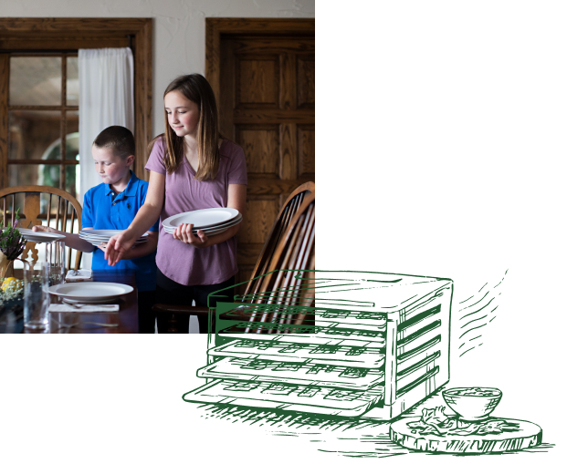 Family Setting the Table