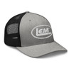 LEM Trucker Hat front facing right with white logo