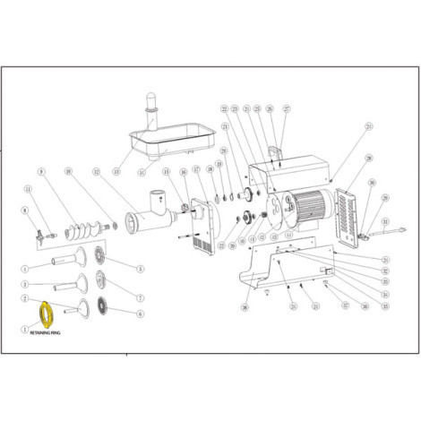  Stainless Retaining Ring for # 8 BigBite Grinder #1779, 1784, 1472