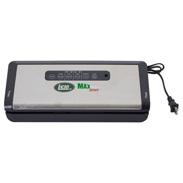 LEM MaxVac 500 Vacuum Sealer With Built-In Bag Holder & Cutter - Silver, Model 1253