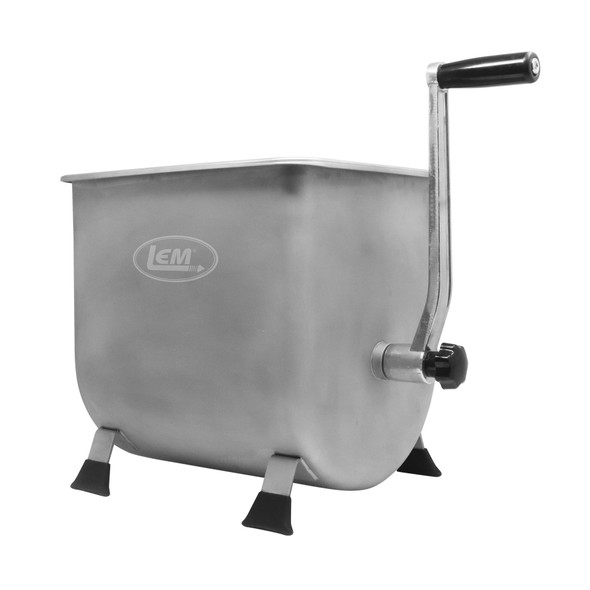 10 lb. Manual Meat Mixer turned to left showing handle