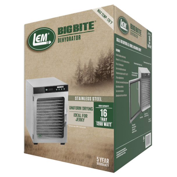 BigBite® 16-Tray Stainless Steel Dehydrator Packaging