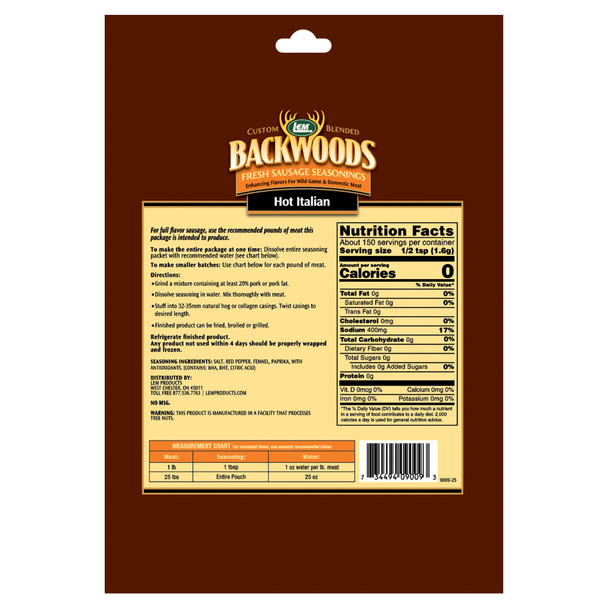 Backwoods® Hot Italian Fresh Sausage Seasoning