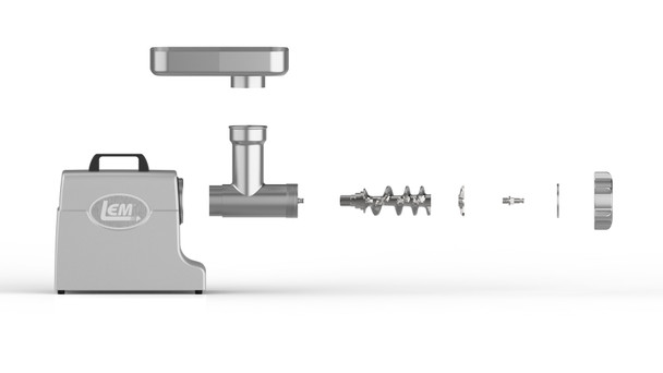 Mighty Bite #8 Refurbished Grinder Rendering Expanded View