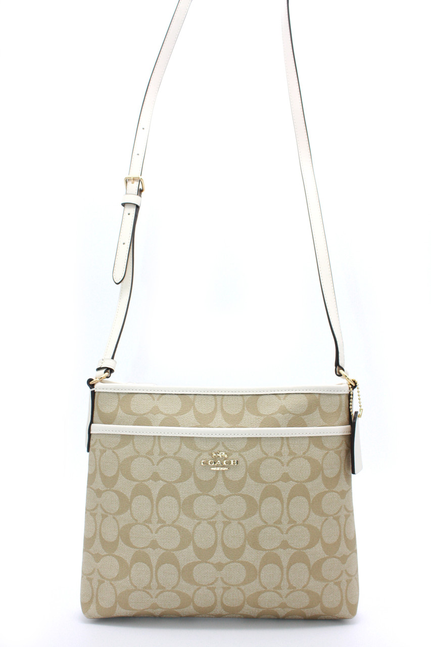 Coach F29210 Signature Zip File Crossbody Handbag