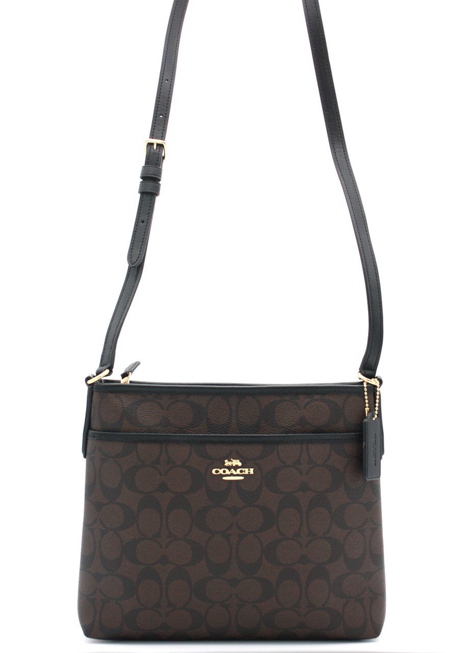 Coach F29210 Signature Zip File Crossbody Handbag