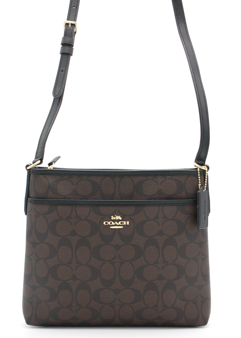 Coach F29210 Signature Zip File Crossbody Handbag