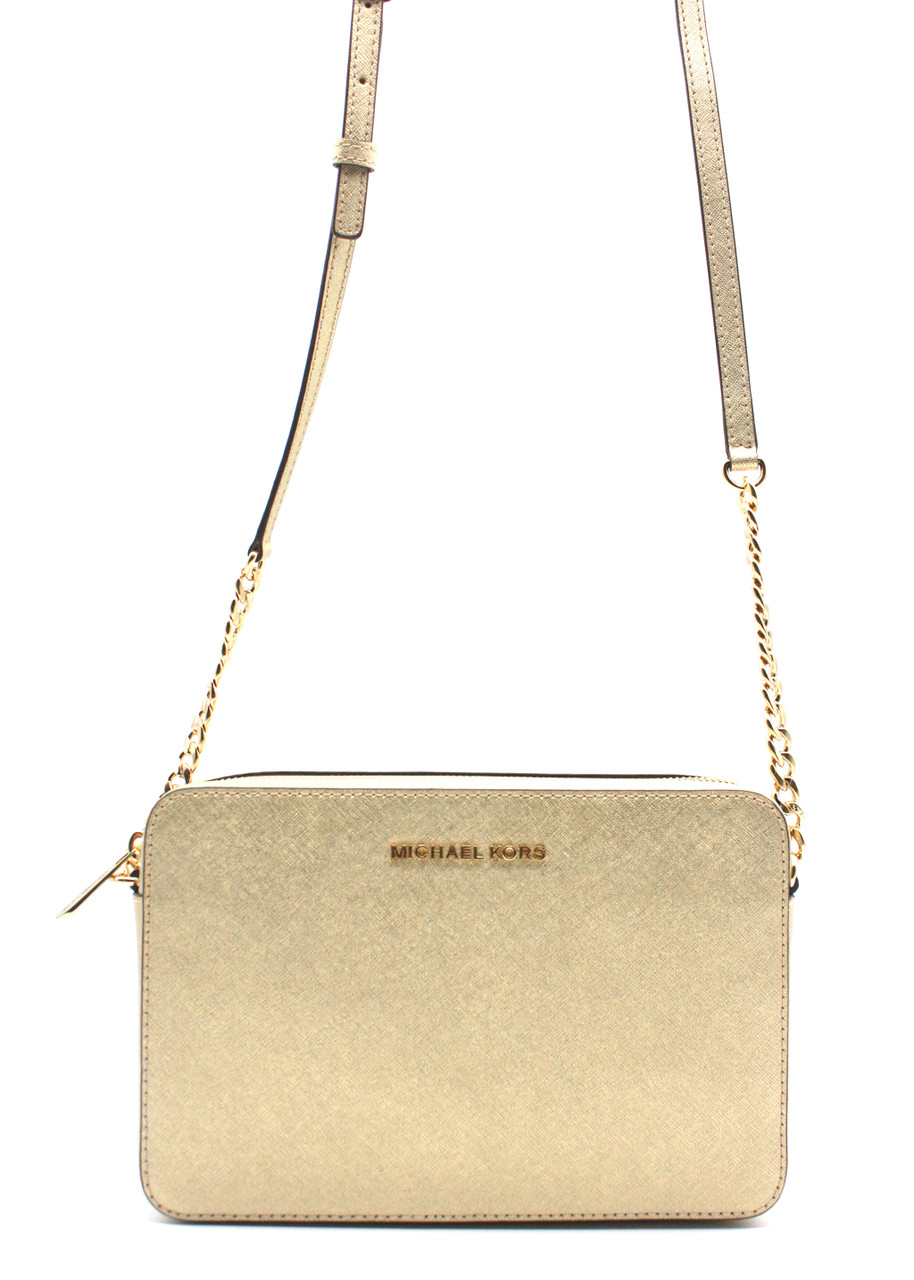 Michael Kors Jet Set Travel Crossbody Bag Pale Gold