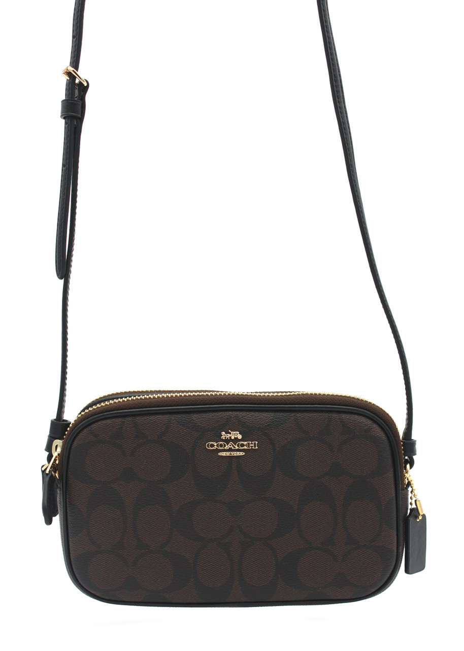 black and gold coach purse