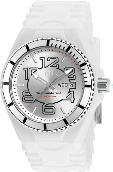 Technomarine Cruise JellyFish Silver Dial White Silicone Men's Watch TM 115139