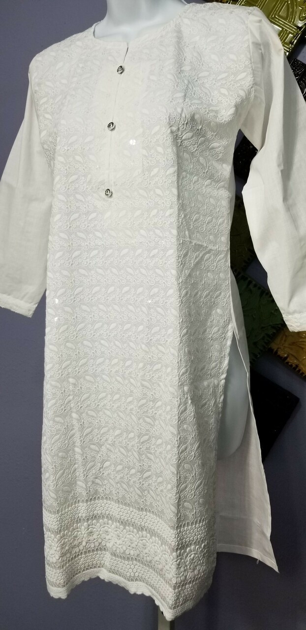 chikan kurti designs || white chikan kurti neck design/chikankari dress  designs/stylish chikan kurti - YouTube