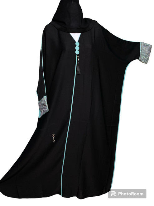 Fancy Turkish Abaya One size Fits All with Stonework