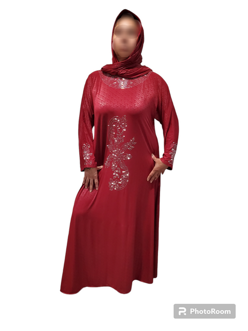 Modest Fashion Jersey Abayas With Headscarf