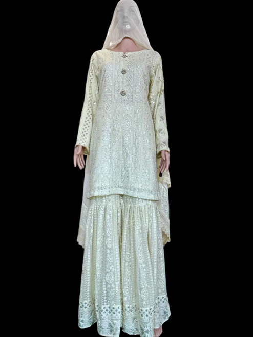 Ivory Pure Chiffon Chikankari Sharara Ivory01 Ivory Pure Chiffon Chikankari Sharara Ivory01