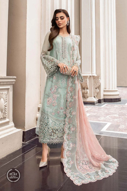 Maria B design Chiffon Plus size 3pc Suit 1546