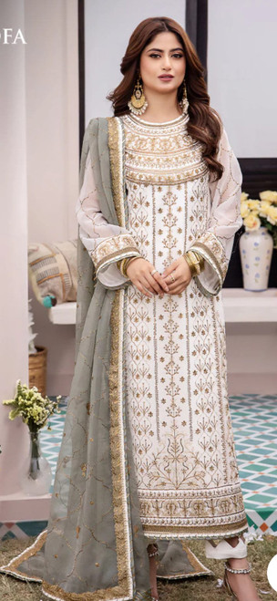 Asim Jofa design Chiffon Plus size 3pc Suit 5324