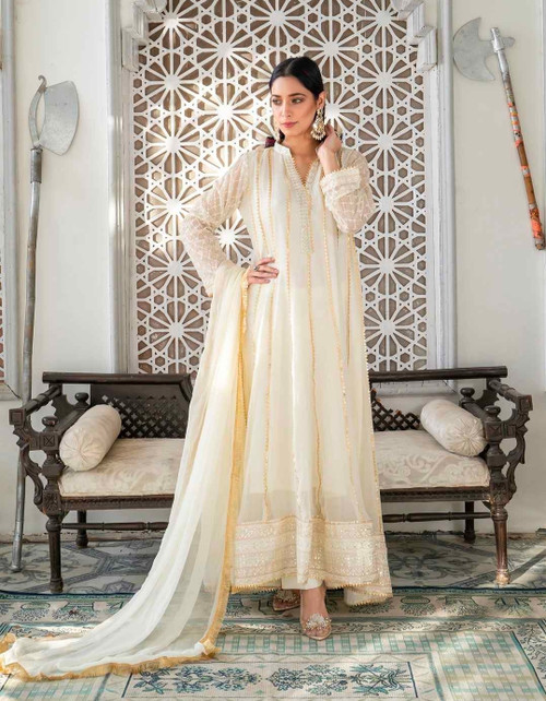 Luxury Pret Embroidered Chiffon 3pc Gown JC24-3