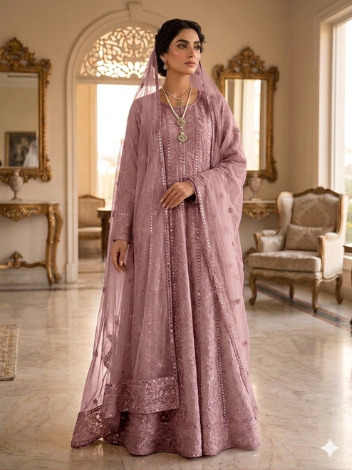 Elegant Chiffon Chikankari 9MM  3pc Gown 9MMCHI-2