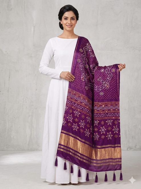 Pure Gaji Silk Bandhani Dupatta Dup3