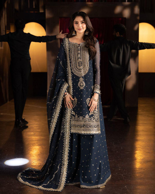 Asim Jofa design Chiffon Plus size 3pc Suit 1818