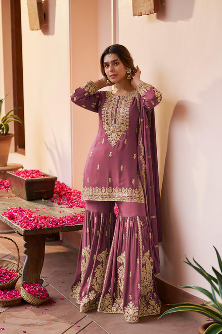 Wedding wear 3pc Gharara Suit 10225