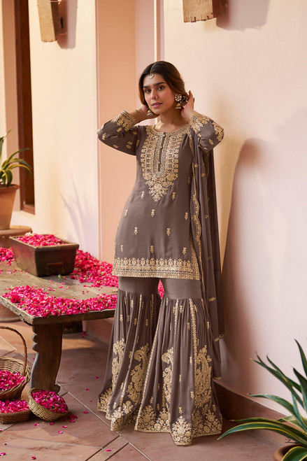 Wedding wear 3pc Gharara Suit 10226