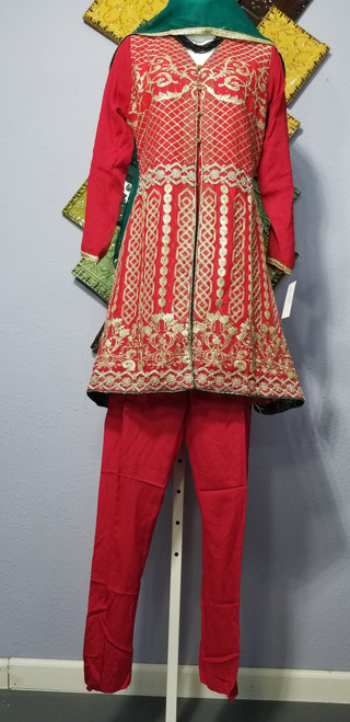 Formal Medium 41" Peplum Shalwar Kameez Suit 3pc SKF36