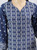 Blue Saya Designer Party Wear Cambric Chickankari Embroidered Kurti  KDK55