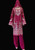 Dark Magenta Plus size Pure Chiffon 3pc Suit PLUS13